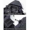 imageMAGCOMSEN Mens Winter Coats Water Resistant Snow Ski Jacket Fleece Lined Parka 5 PocketsGrey Black