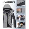 imageMAGCOMSEN Mens Winter Coats Water Resistant Snow Ski Jacket Fleece Lined Parka 5 PocketsLight Grey