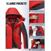 imageMAGCOMSEN Mens Winter Coats Water Resistant Snow Ski Jacket Fleece Lined Parka 5 PocketsRed