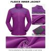 imageMAGCOMSEN Womens 3 in 1 Ski Jacket Water Resistant Winter Snow Coat Warm Fleece Lined Windproof Hiking Rain OutwearPurple