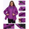 imageMAGCOMSEN Womens 3 in 1 Ski Jacket Water Resistant Winter Snow Coat Warm Fleece Lined Windproof Hiking Rain OutwearPurple