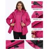 imageMAGCOMSEN Womens 3 in 1 Ski Jacket Water Resistant Winter Snow Coat Warm Fleece Lined Windproof Hiking Rain OutwearRosered