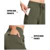 imageMAGCOMSEN Womens Hiking Pants Lightweight Quick Dry Waterproof Joggers with Pockets Athletic Travel Track CasualArmy Green