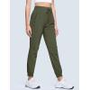 imageMAGCOMSEN Womens Hiking Pants Lightweight Quick Dry Waterproof Joggers with Pockets Athletic Travel Track CasualArmy Green