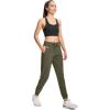 imageMAGCOMSEN Womens Hiking Pants Lightweight Quick Dry Waterproof Joggers with Pockets Athletic Travel Track CasualArmy Green