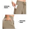 imageMAGCOMSEN Womens Hiking Pants Lightweight Quick Dry Waterproof Joggers with Pockets Athletic Travel Track CasualKhaki