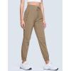 imageMAGCOMSEN Womens Hiking Pants Lightweight Quick Dry Waterproof Joggers with Pockets Athletic Travel Track CasualKhaki