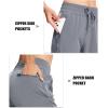 imageMAGCOMSEN Womens Hiking Pants Lightweight Quick Dry Waterproof Joggers with Pockets Athletic Travel Track CasualLight Grey