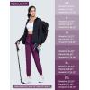 imageMAGCOMSEN Womens Hiking Pants Lightweight Quick Dry Waterproof Joggers with Pockets Athletic Travel Track CasualPurple Red