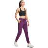 imageMAGCOMSEN Womens Hiking Pants Lightweight Quick Dry Waterproof Joggers with Pockets Athletic Travel Track CasualPurple Red