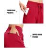 imageMAGCOMSEN Womens Hiking Pants Lightweight Quick Dry Waterproof Joggers with Pockets Athletic Travel Track CasualRose Red