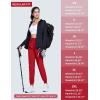 imageMAGCOMSEN Womens Hiking Pants Lightweight Quick Dry Waterproof Joggers with Pockets Athletic Travel Track CasualRose Red