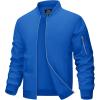 imageMAGCOMSEN Mens Bomber Jacket Lightweight Casual Windbreaker Spring Fall Zip Up Coat with 5 PocketBlue Green