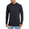 imageMAGCOMSEN Mens UPF 50 Sun Protection Hoodie Shirts Fishing Lightweight Long Sleeve T Shirts Athletic Runing SwimBlack