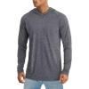 imageMAGCOMSEN Mens UPF 50 Sun Protection Hoodie Shirts Fishing Lightweight Long Sleeve T Shirts Athletic Runing SwimDark Grey