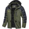 imageMAGCOMSEN Mens Winter Coats Water Resistant Ski Snow Jacket Warm Fleece Jacket Parka Raincoats With MultiPocketsArmy Green