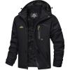 imageMAGCOMSEN Mens Winter Coats Water Resistant Ski Snow Jacket Warm Fleece Jacket Parka Raincoats With MultiPocketsBlack