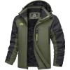 imageMAGCOMSEN Mens Winter Coats Water Resistant Snow Ski Jacket Fleece Lined Parka 5 PocketsArmy Green