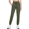 imageMAGCOMSEN Womens Hiking Pants Lightweight Quick Dry Waterproof Joggers with Pockets Athletic Travel Track CasualArmy Green