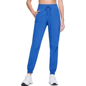 imageMAGCOMSEN Womens Hiking Pants Lightweight Quick Dry Waterproof Joggers with Pockets Athletic Travel Track CasualBlue