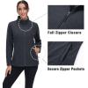 imageMAGCOMSEN Fleece Jacket Women Zip UP Lightweight Soft Polar Warm Winter Jackets for Women with Pockets Outdoor HikingAblack