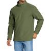 imageMAGCOMSEN Mens QuarterZip Pullover Polar Fleece Sweatshirt Stand Collar Long Sleeve Shirt for Men Thermal Winter FallArmy Green