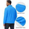 imageMAGCOMSEN Mens QuarterZip Pullover Polar Fleece Sweatshirt Stand Collar Long Sleeve Shirt for Men Thermal Winter FallAzure Blue