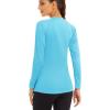 imageMAGCOMSEN Womens Long Sleeve Shirts UPF 50 Sun Protection Shirts for Hiking Fishing Workout Rash GuardIce Blue