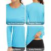 imageMAGCOMSEN Womens Long Sleeve Shirts UPF 50 Sun Protection Shirts for Hiking Fishing Workout Rash GuardIce Blue