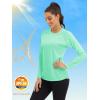 imageMAGCOMSEN Womens Long Sleeve Shirts UPF 50 Sun Protection Shirts for Hiking Fishing Workout Rash GuardMint Green