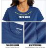 imageMAGCOMSEN Womens Short Sleeve Quick Dry TShirts Wicking Moisture Workout Athletic Running ShirtsDark Blue