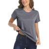 imageMAGCOMSEN Womens Short Sleeve Quick Dry TShirts Wicking Moisture Workout Athletic Running ShirtsDark Grey