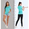imageMAGCOMSEN Womens Short Sleeve Quick Dry TShirts Wicking Moisture Workout Athletic Running ShirtsLight Green