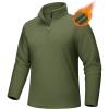 imageMAGCOMSEN Mens QuarterZip Pullover Polar Fleece Sweatshirt Stand Collar Long Sleeve Shirt for Men Thermal Winter FallArmy Green