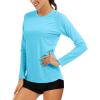 imageMAGCOMSEN Womens Long Sleeve Shirts UPF 50 Sun Protection Shirts for Hiking Fishing Workout Rash GuardIce Blue