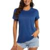 imageMAGCOMSEN Womens Short Sleeve Quick Dry TShirts Wicking Moisture Workout Athletic Running ShirtsDark Blue
