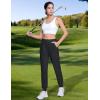 imageMAGCOMSEN Joggers for Women High Waisted Golf Pants with Zipper Pockets Quick Dry Lightweight Hiking Travel Workout PantsBlack