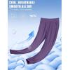 imageMAGCOMSEN Joggers for Women High Waisted Golf Pants with Zipper Pockets Quick Dry Lightweight Hiking Travel Workout PantsDark Purple