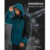 imageMAGCOMSEN Mens Hooded Windproof Water Resistant Rain Jacket Windbreaker 5 Pockets for HikingFishingTravelLake Blue