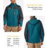 imageMAGCOMSEN Mens Hooded Windproof Water Resistant Rain Jacket Windbreaker 5 Pockets for HikingFishingTravelLake Blue
