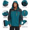 imageMAGCOMSEN Mens Hooded Windproof Water Resistant Rain Jacket Windbreaker 5 Pockets for HikingFishingTravelLake Blue