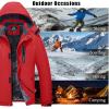 imageMAGCOMSEN Mens Winter Coats Ski Snow Rain Jackets Water Resistant with Hood Warm Fleece Parka Hiking Fishing WorkRed