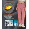imageMAGCOMSEN Womens Fleece Lined Hiking Pants Waterproof Insulated Outdoor Snow Ski Pants Warm Winter Softshell PantsGrey Pink