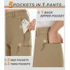 imageMAGCOMSEN Womens Fleece Lined Hiking Pants Waterproof Insulated Outdoor Snow Ski Pants Warm Winter Softshell PantsKhaki