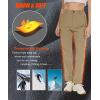 imageMAGCOMSEN Womens Fleece Lined Hiking Pants Waterproof Insulated Outdoor Snow Ski Pants Warm Winter Softshell PantsKhaki
