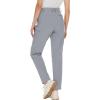 imageMAGCOMSEN Womens Fleece Lined Hiking Pants Waterproof Insulated Outdoor Snow Ski Pants Warm Winter Softshell PantsLight Grey
