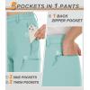 imageMAGCOMSEN Womens Fleece Lined Hiking Pants Waterproof Insulated Outdoor Snow Ski Pants Warm Winter Softshell PantsLight Lake Blue