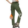 imageMAGCOMSEN Womens Fleece Lined Winter Hiking Waterproof Insulated Outdoor Snow Ski Softshell Pants for Cold WeatherArmy Green