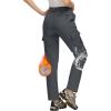 imageMAGCOMSEN Womens Fleece Lined Winter Hiking Waterproof Insulated Outdoor Snow Ski Softshell Pants for Cold WeatherDark Grey