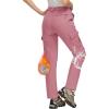 imageMAGCOMSEN Womens Fleece Lined Winter Hiking Waterproof Insulated Outdoor Snow Ski Softshell Pants for Cold WeatherGrey Pink